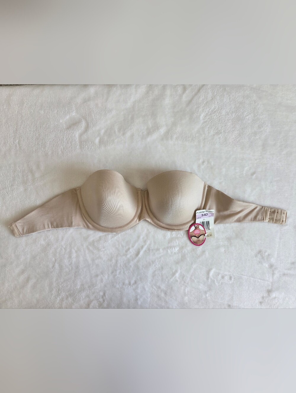 NWT 34D padded Maidenform Strapless Bra in Nude